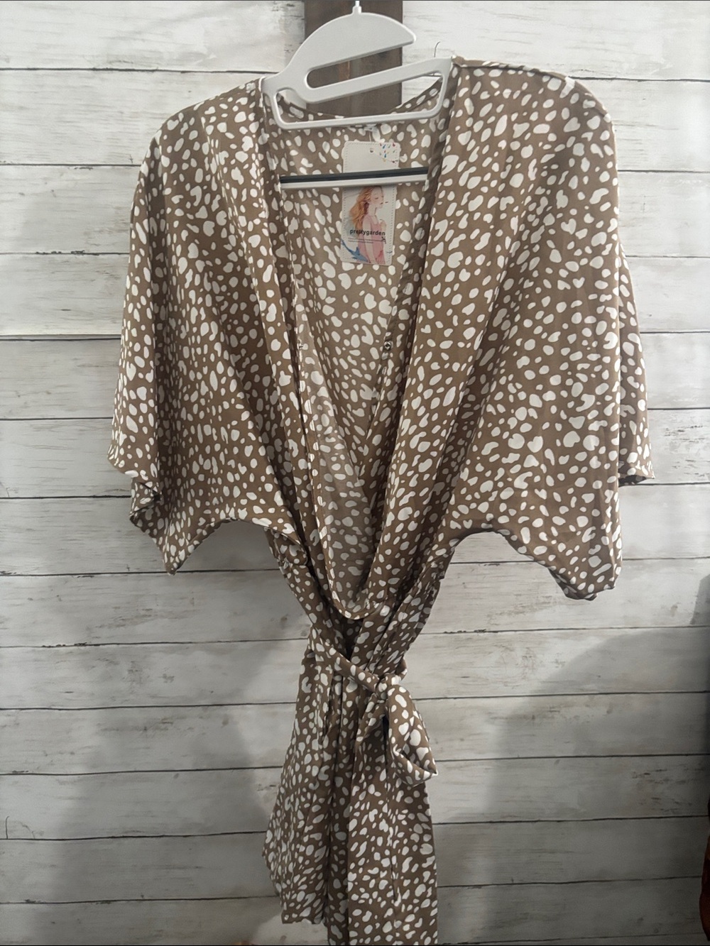 Pretty Garden Leopard Spotted Tie-Waist Shorts Romper w/Pockets NWT❗️